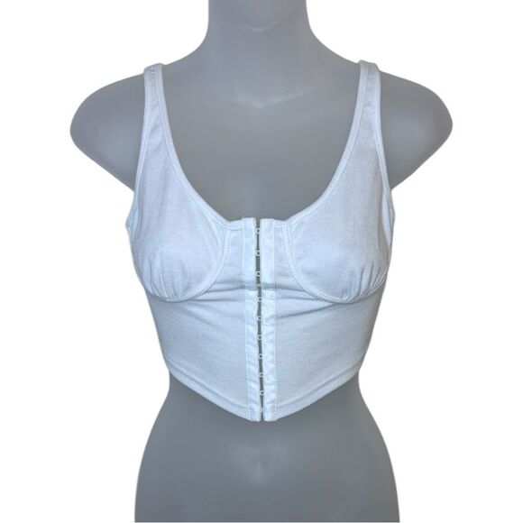 SHEIN White Hook And Eye Front Tank Top Size XS - Picture 2 of 8